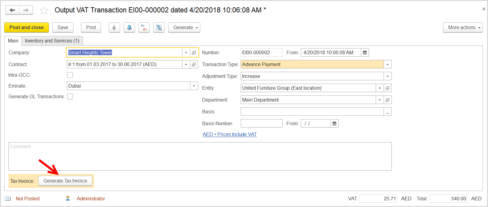 FirstBit User Guide > Case 2. An advance payment resulted from customer return (invoice adjustment) > image2018-4-23 11:50:14.png