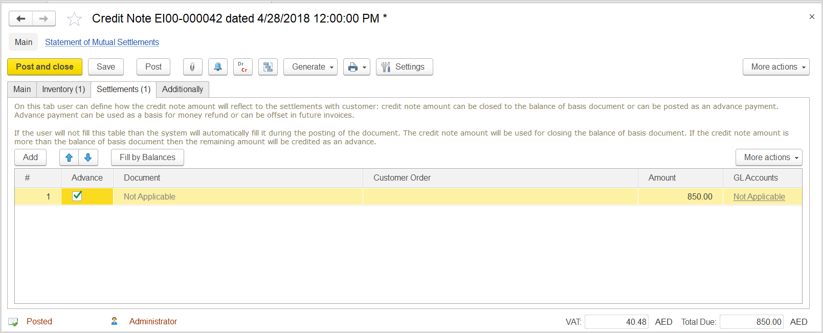 FirstBit User Guide > Case 2. An advance payment resulted from customer return (invoice adjustment) > image2018-5-3 12:3:10.png