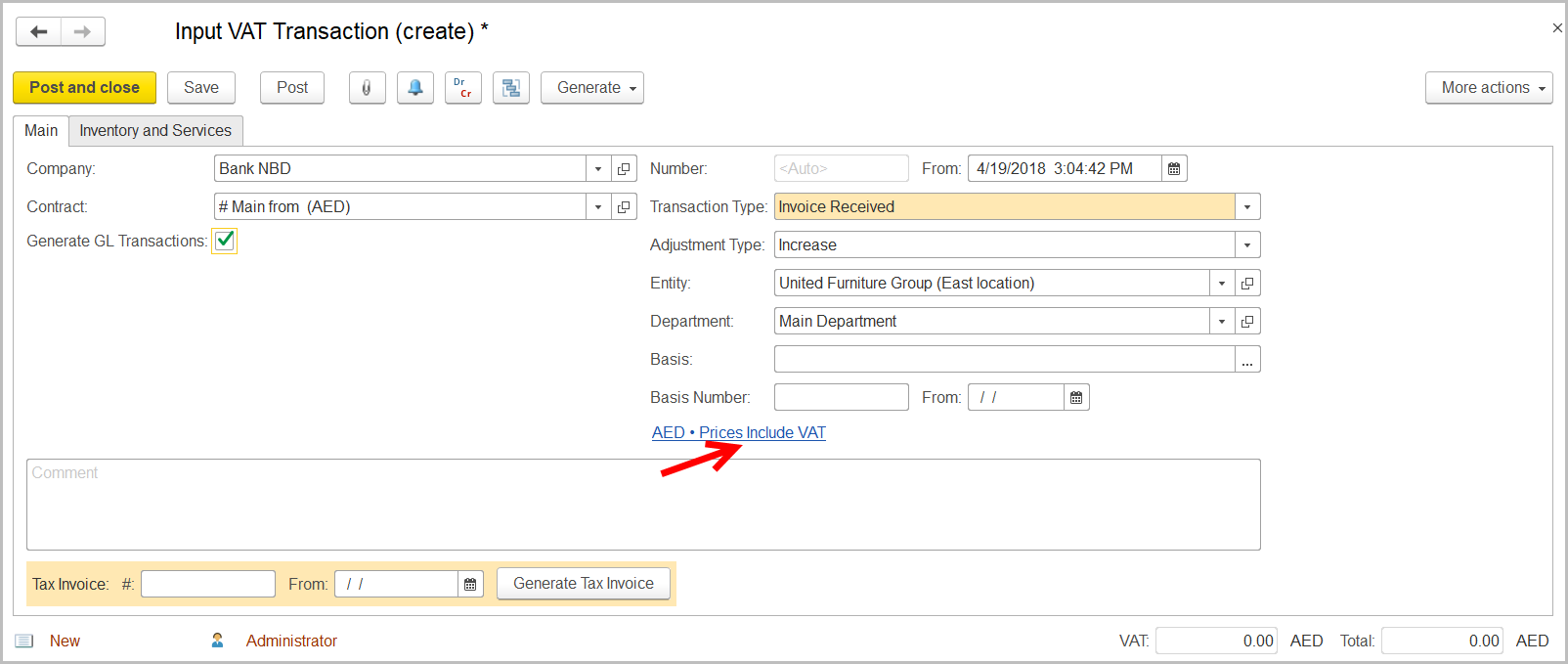 FirstBit User Guide > Case 1. VAT on bank charges > image2018-4-23 11:38:25.png