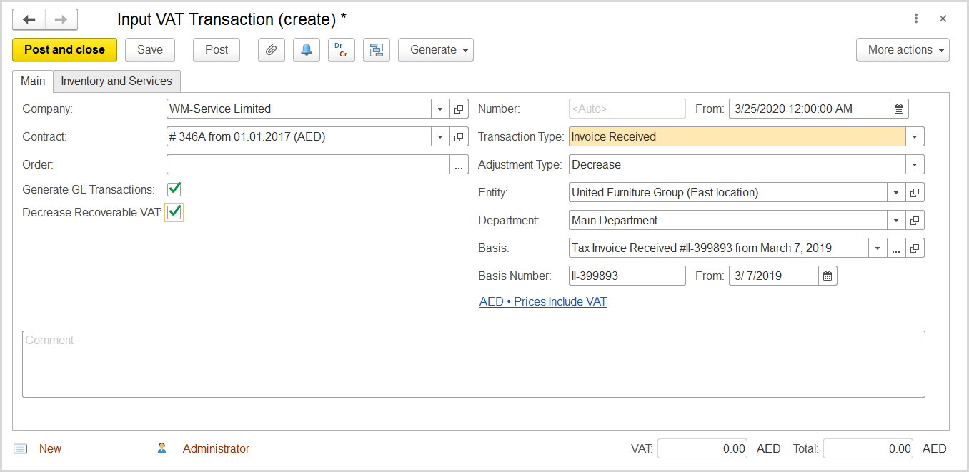 FirstBit User Guide > Case 10. Adjusting the recoverable VAT under the Capital Asset Scheme > image2020-4-1_19-1-32.png